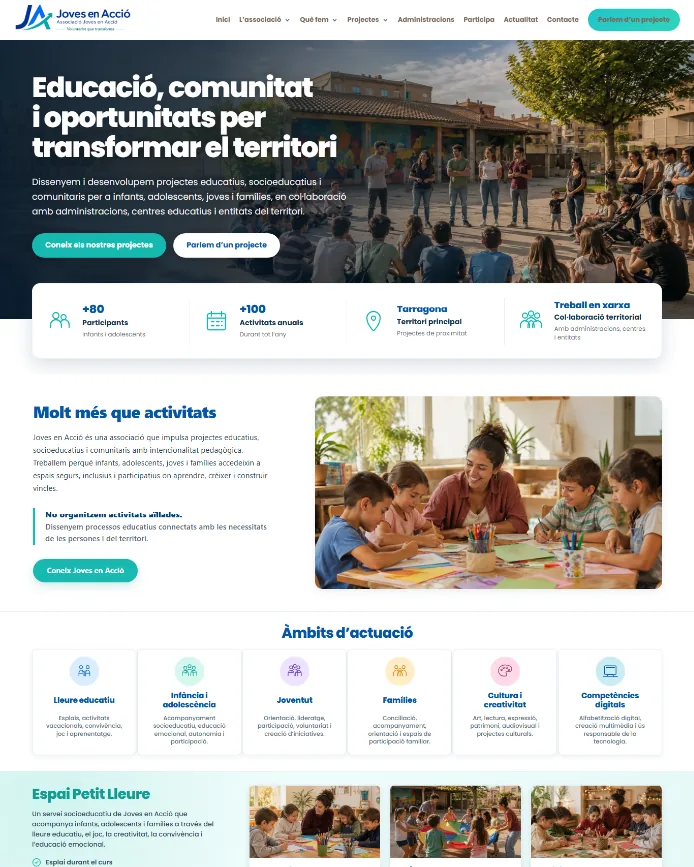 Web institucional de Joves en Acció