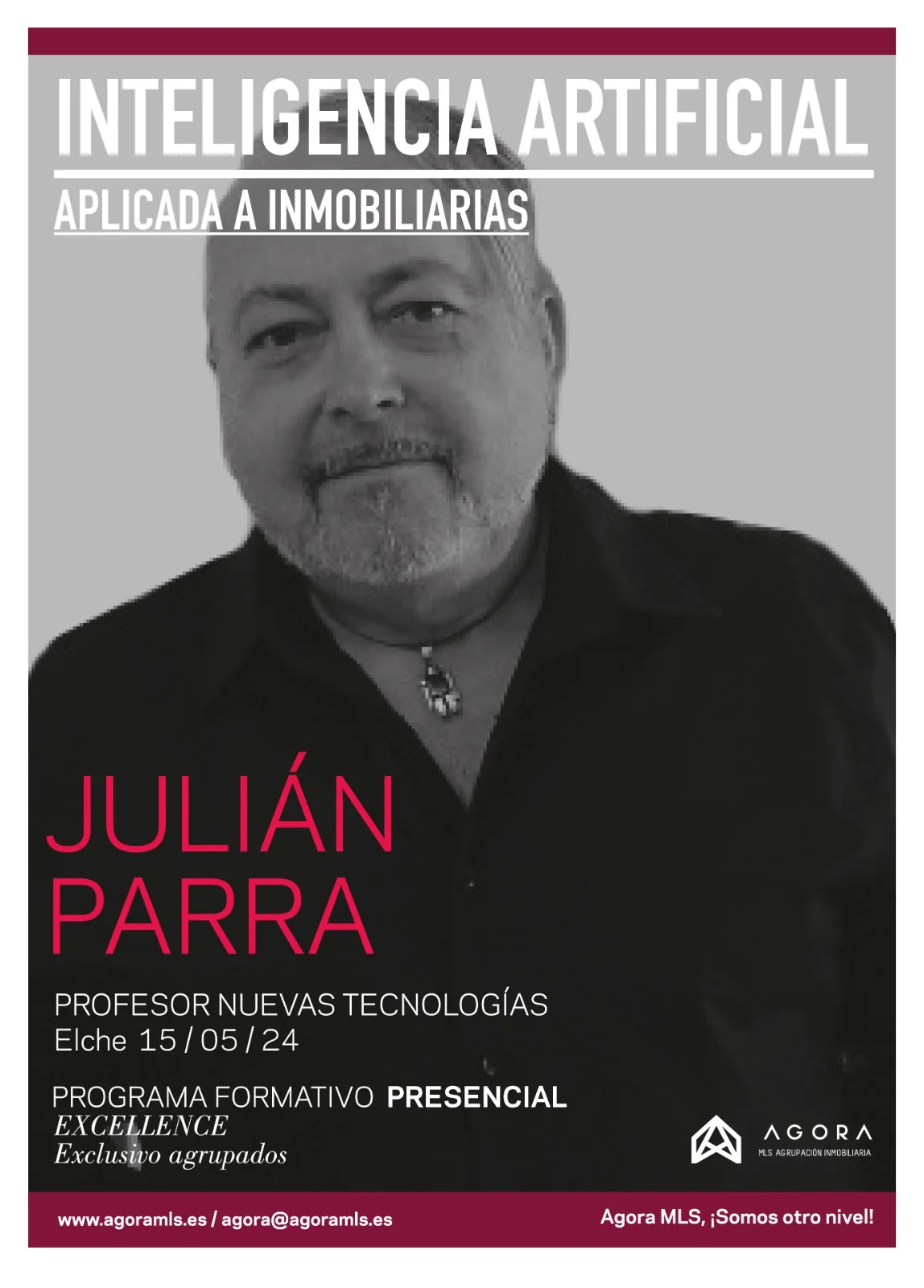 Cartel de Inteligencia Artificial aplicada a inmobiliarias de Ágora MLS