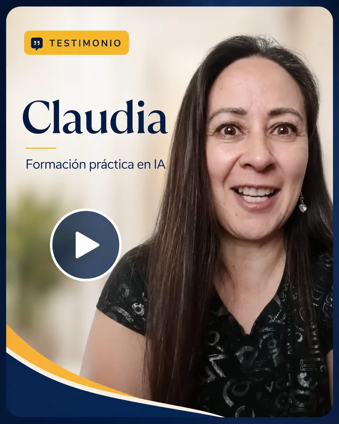 Claudia, testimonio en vídeo sobre una formación de Inteligencia Artificial
